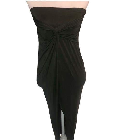 Women’s Strapless Asymmetrical Wrap Dress - Picture 7 of 14